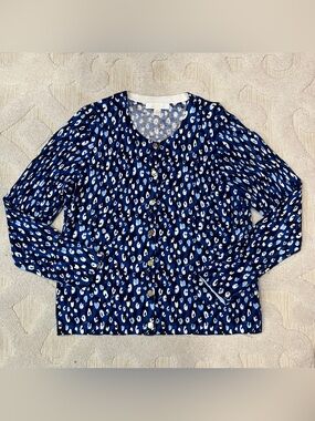 Lilly Pulitzer Women’s XL Fairley Cardigan Starlight Navy Viscose Lightweight